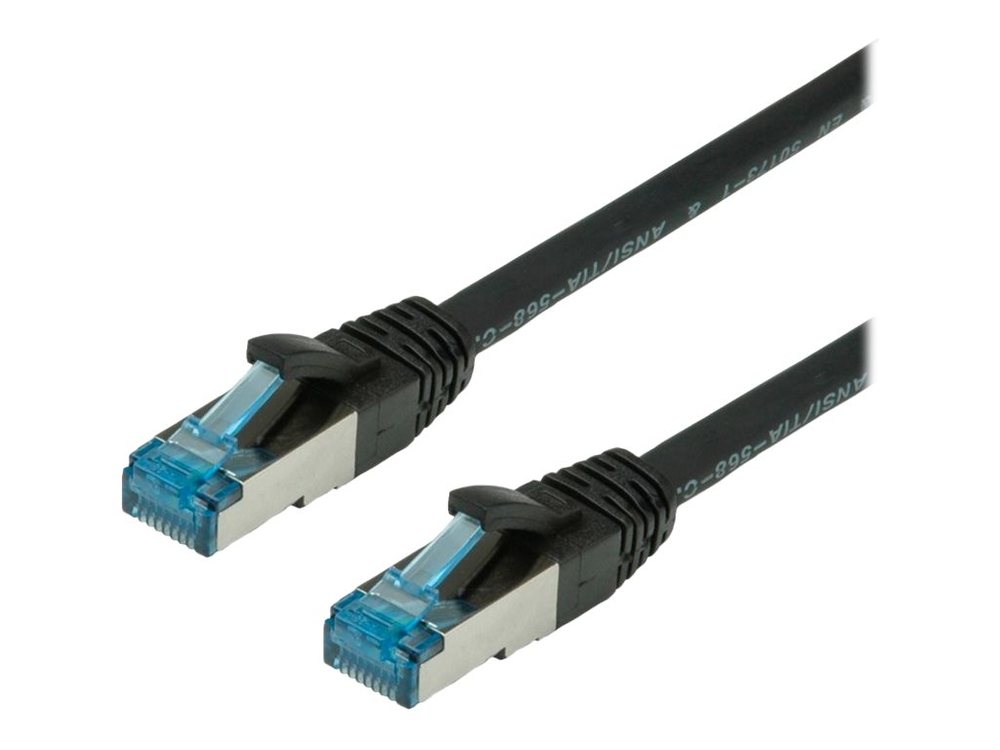 VALUE - Patch-Kabel - RJ-45 (M) Bis RJ-45 (M) - 1.5 M - SFTP, PiMF - CAT 6a - Halogenfrei, Geformt, Ohne Haken, Verseilt - Schwarz (21.99.1995)