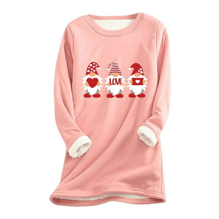 GWAABD Basic Sweaters for Autumn and Winter Print Loose Tops Thickened and Warm Fit Bottoming Shirt Sweatshirt