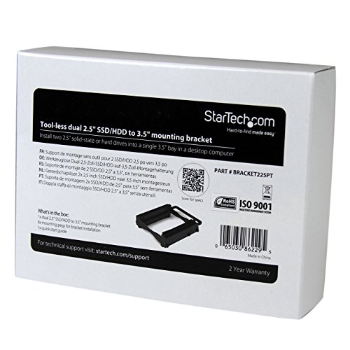 BRACKET225PT Dual 2.5in SSD/HDD Mounting Bracket for 3.5in Drive Bay thumbnail