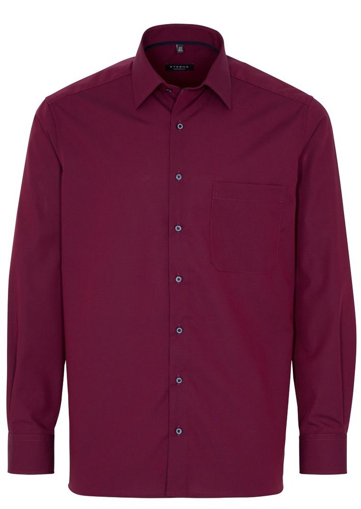 Eterna Herren Hemd Langarm Comfort Fit 3070/57/e18E Rot Xl/44