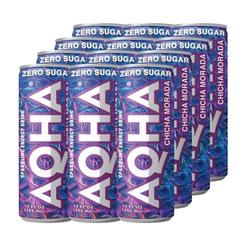 AQHA Chicha Morada Sparkling Energy Drink, 12 Fl Oz, 12 Cans