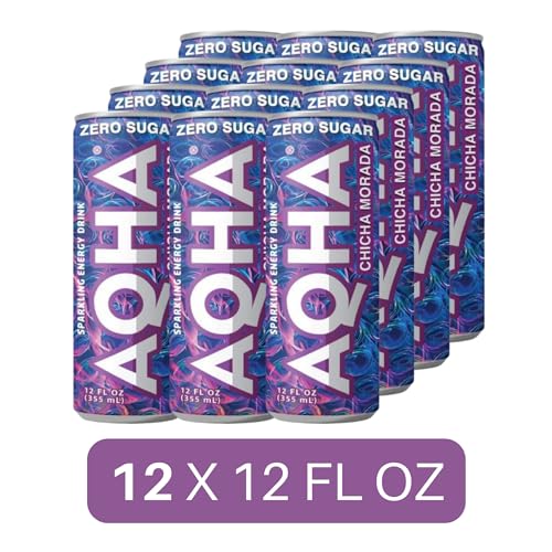 AQHA Chicha Morada Sparkling Energy Drink, 12 Fl Oz, 12 Cans thumbnail