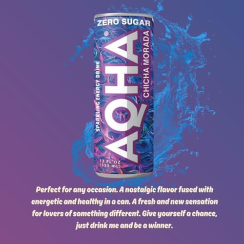 AQHA Chicha Morada Sparkling Energy Drink, 12 Fl Oz, 12 Cans thumbnail