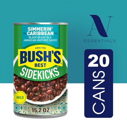 Bush's Best Sidekicks 20-Pack of Simmerin' Caribbean Black Beans Gluten Free, 15.0 Oz Cans + 1 Silicone Can Cover and Spatula by Lavinia Essentials thumbnail
