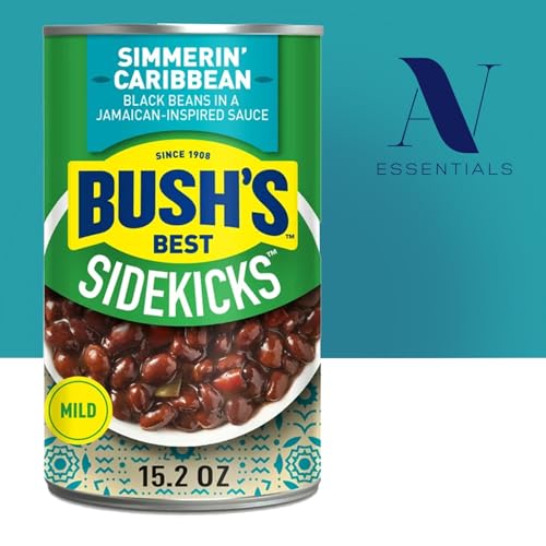 Bush's Best Sidekicks 20-Pack of Simmerin' Caribbean Black Beans Gluten Free, 15.0 Oz Cans + 1 Silicone Can Cover and Spatula by Lavinia Essentials thumbnail