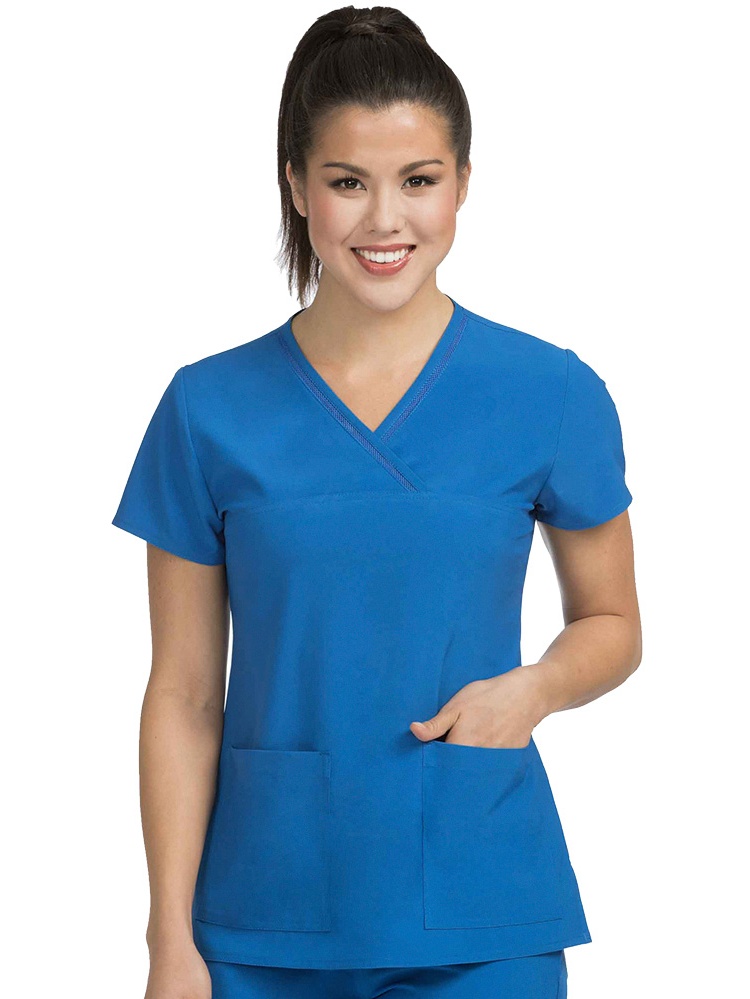 Activate by Med Couture Women's 8532 Mesh Fluid Scrub Top -NEW-FREE SHIP