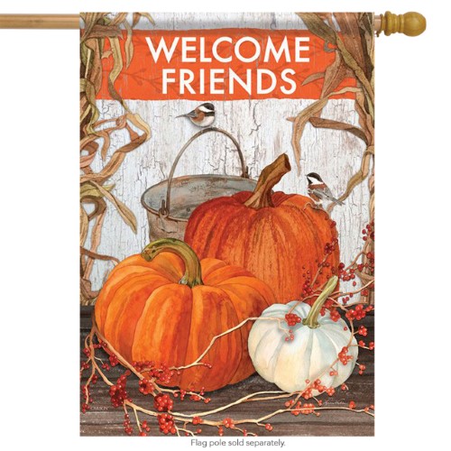 Carson Home Accents Fall Pumpkins 2-Sided Polyester Garden Flag