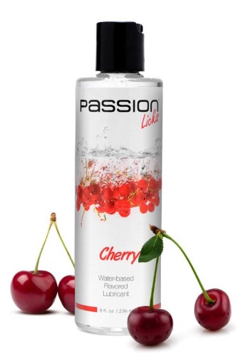 Passion Licks Cherry Water Based Flavored Lube - 8 Oz