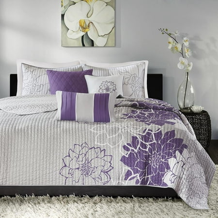1PC Madison Park 100% Cotton Printed Fabric 6pcs Quilted Coverlet Set MP13-2312