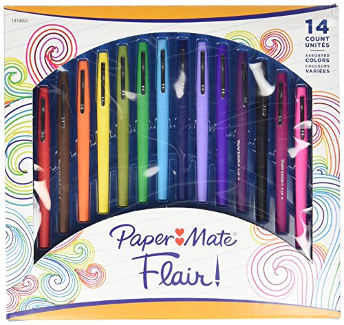 Paper Mate Flair Felt Tip Pens  Medium Point  Vivid Colors  14 Count thumbnail