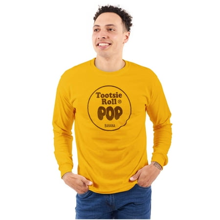 Tootsie Roll Pop Banana Flavored Candy Long Sleeve TShirt Men Women Brisco Brands M
