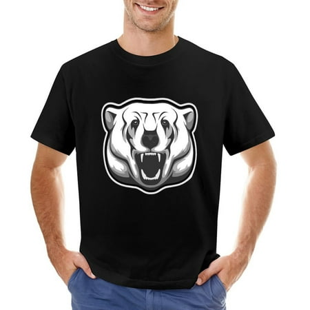 White Lion Men’s Graphic T-shirt Vintage Short Sleeve Sport Tee Black L