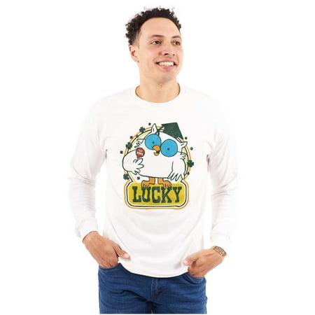 Saint Paddys Lucky Tootsie Pop Owl Long Sleeve TShirt Men Women Brisco Brands M