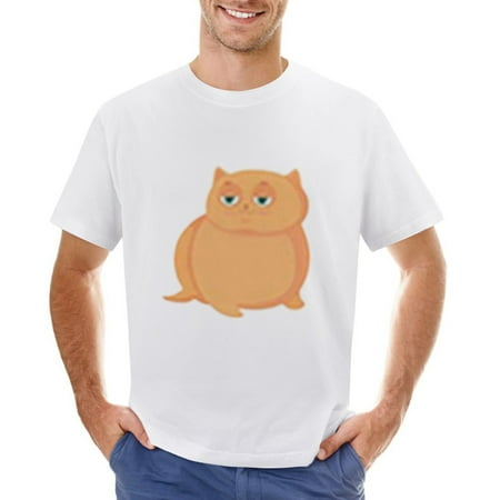 Pet Cat Men’s Graphic T-shirt Vintage Short Sleeve Sport Tee White L