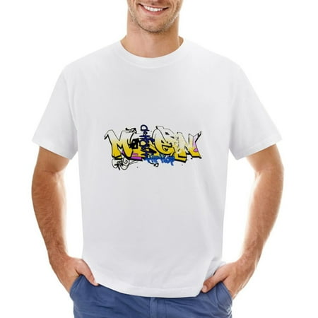 Urban Hip Hop Men’s Graphic T-shirt Vintage Short Sleeve Sport Tee White L