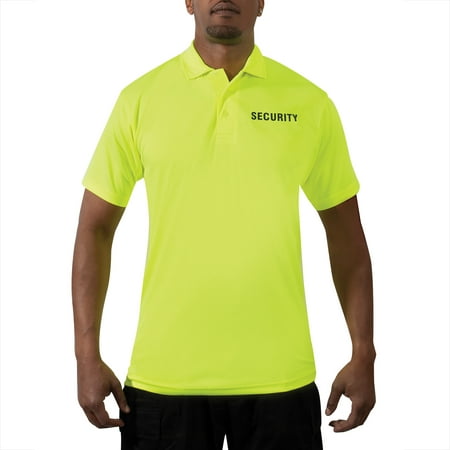 21320 Men Moisture Wicking Security Polo Short Sleeve Shirt, Safety Green - Small