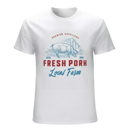 FRESH PORH Men’s Graphic T-shirt Vintage Short Sleeve Sport Tee White L