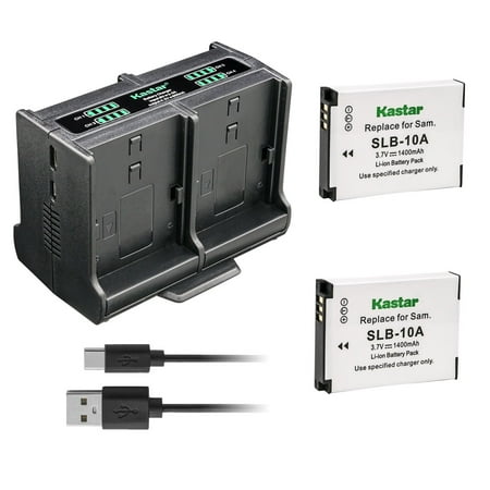 Kastar 2-Pack Battery and Quadruple Charger Compatible with SeaLife FJ-SLB-SLB10A Battery  SeaLife DC2000 Underwater Camera  WASPcam 9905 Wi-Fi  WASPc