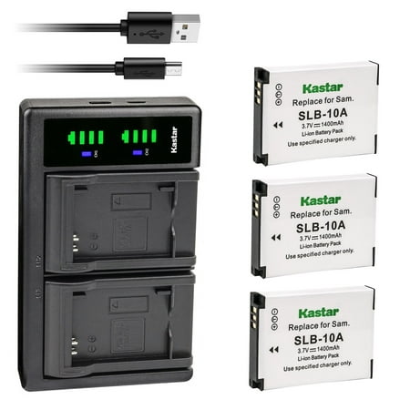 Kastar 3-Pack Battery and LTD2 USB Charger Replacement for WASPcam 9905 Wi-Fi  WASPcam 9906 CAMO  WASPcam 9907 4K Camera  SooCoo S60 S60B Sports Actio