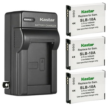 Kastar 3-Pack Battery and AC Wall Charger Replacement for SeaLife FJ-SLB-SLB10A Battery  SeaLife DC2000 Underwater Camera  WASPcam 9905 Wi-Fi  WASPcam