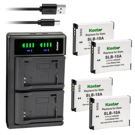 Kastar 4-Pack Battery and LTD2 USB Charger Replacement for WASPcam 9905 Wi-Fi  WASPcam 9906 CAMO  WASPcam 9907 4K Camera  SooCoo S60 S60B Sports Actio
