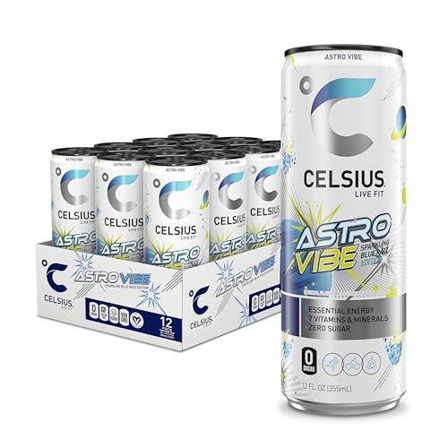 CELSIUS Sparkling Astro Vibe  Functional Essential Energy Drink 12 Fl Oz Can (Pack of 12)