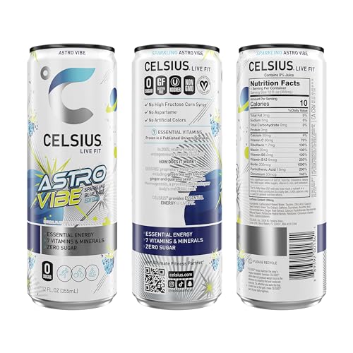 CELSIUS Sparkling Astro Vibe  Functional Essential Energy Drink 12 Fl Oz Can (Pack of 12) thumbnail
