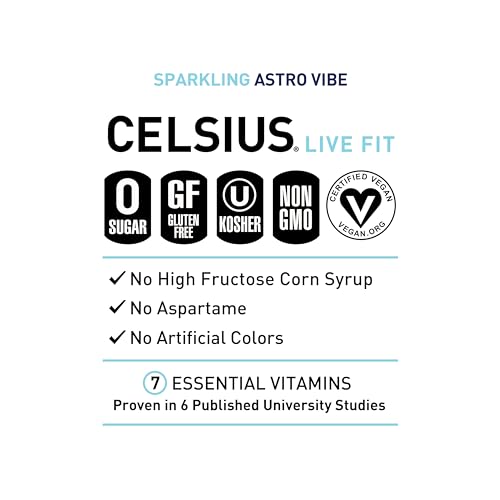 CELSIUS Sparkling Astro Vibe  Functional Essential Energy Drink 12 Fl Oz Can (Pack of 12) thumbnail