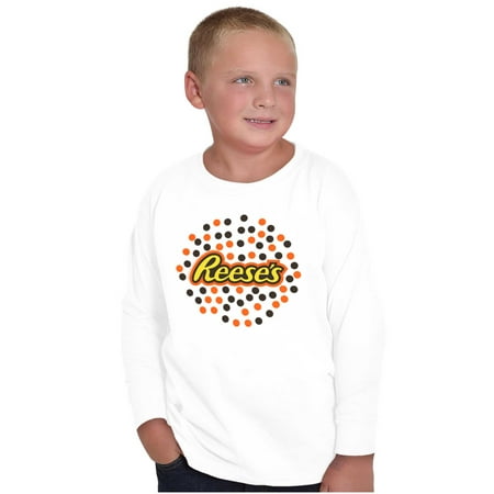 Reese S Chocolate Pieces Candy Dots Long Sleeve Tee Boy Girl Teen Brisco Brands M