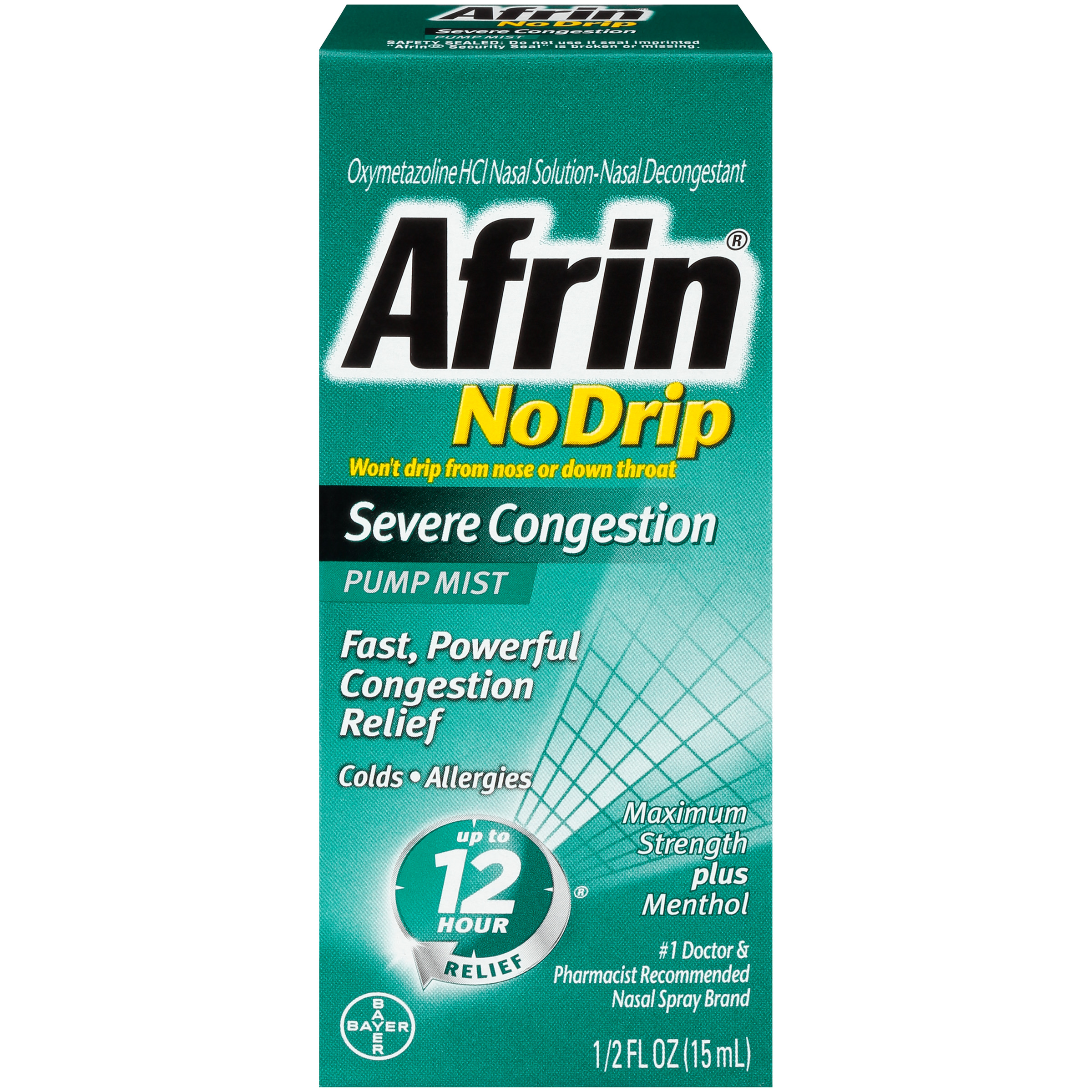 Afrin Nasal Spray - Severe Congestion No Drip - 0.5 Oz - Twin Pack