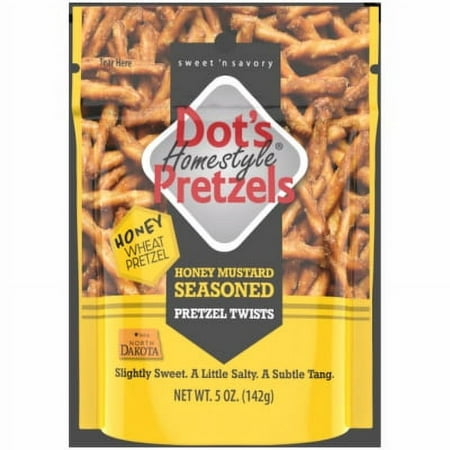 Dots Pretzels 5 Oz. Honey Mustard Dot S Pretzels. Resealable Bag Perfect for Snac