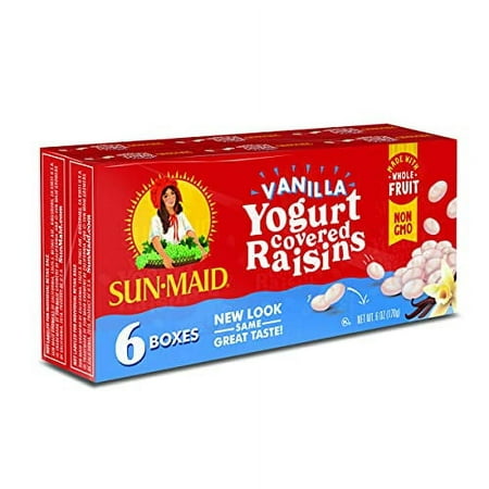Sun-Maid | Yogurt Covered Raisin Snacks | Vanilla | 1 Ounce Snack-Size for Kids (6 Total)
