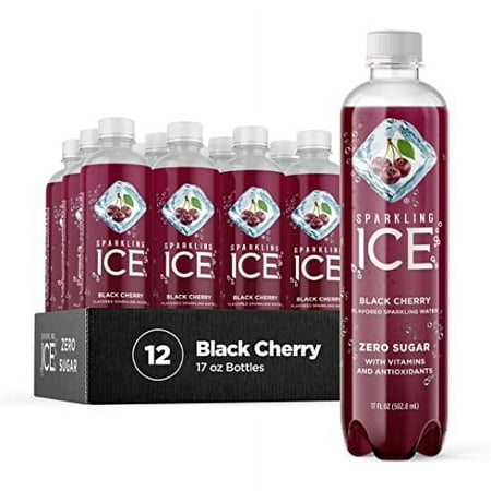 Sparkling Ice  Black Cherry Sparkling Water  Zero Sugar Flavored Water  with Vitamins and Antioxidants  Low Calorie Beverage  17 Fl Oz Bottles (Pack o