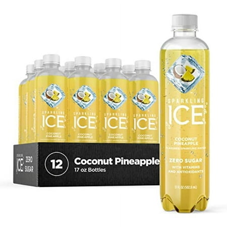 Sparkling Ice  Coconut Pineapple Sparkling Water  Zero Sugar Flavored Water  with Vitamins and Antioxidants  Low Calorie Beverage  17 Fl Oz Bottles (P