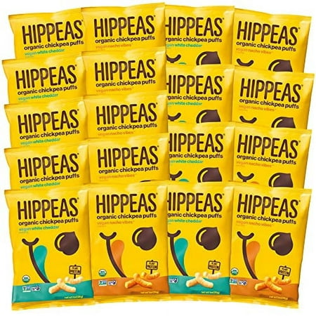 Hippeas Organic Chickpea Puffs Vegan  Cheeze  Variety Pack | 1 Ounce  18 Count | Vegan  Gluten-Free  Crunchy  Protein Snacks