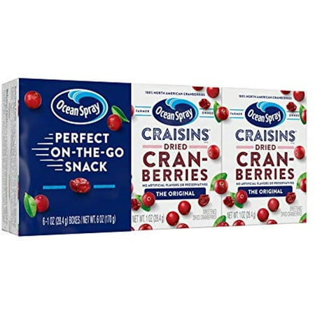 Ocean Spray Craisins Dried Cranberries  Original Brick Pack  1 Ounce (Pack of 12)