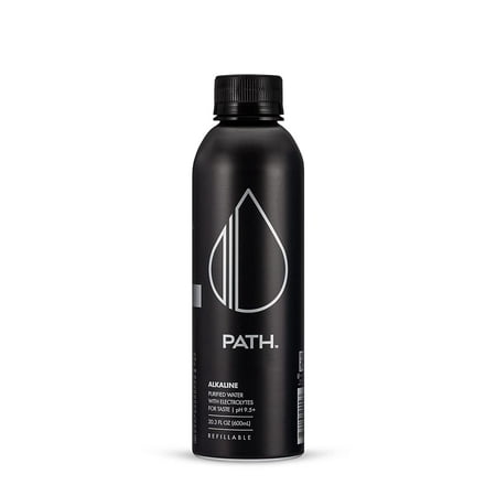 PATH Water Alkaline Bottled Water in Reusable Aluminum Bottle  20.3 Fl Oz  18 Pack