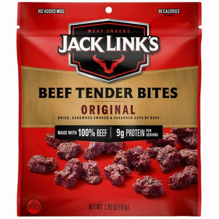 2.85 Oz. Jack Links Beef Steak Tender Bites 9g of Protein and 70 Calo  Each