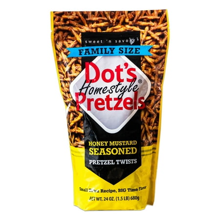 Dot S Honey Mustard Seasoned Pretzel Twist - Sweet and Tangy Mustard Honey Pretzel Sticks - 1  24oz Bag