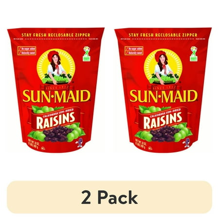(2 Pack) Sun-Maid California Sun-Dried Raisins  Dried Fruit Snack  32 Oz Bag