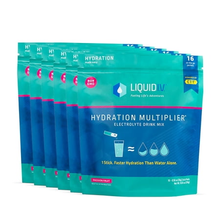 Liquid I.V. Hydration Multiplier - Passion Fruit - Hydration Powder Packets | Electrolyte Drink Mix | Easy Open Single-Serving Stick | Non-GMO | 96 St