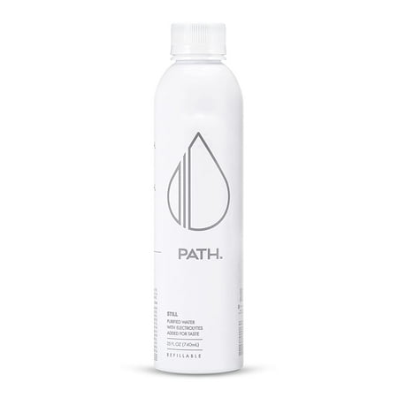 PATH Water Still Bottled Water in Reusable Aluminum Bottle  25 Fl Oz  18 Pack
