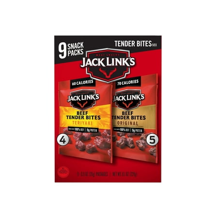 Jack Link S Beef Jerky Original and Teriyaki Variety Pack  9 Count  .9 Oz.