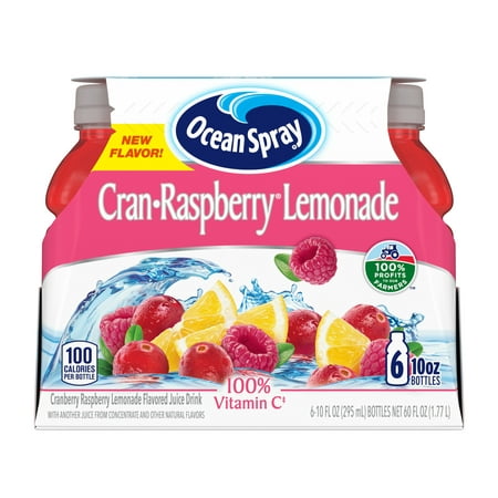 Ocean Spray® Cran-Raspberry Lemonade™ Cranberry Raspberry Lemonade Juice Drinks  10 Fl Oz Bottles  6 Count