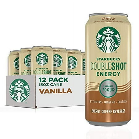 Starbucks Doubleshot Energy Espresso Coffee  Vanilla  15 Oz Cans (12 Pack) (Packaging May Vary)