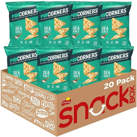 PopCorners Popped Corn Snacks  Sea Salt Flavor  Gluten Free  1oz Bags  20 Count Multipack