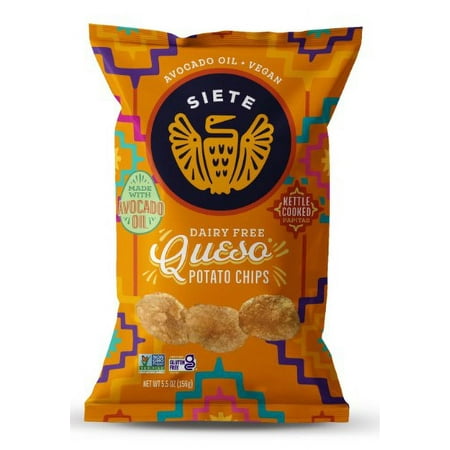 Siete Kettle Cooked Potato Chips Queso Flavor. 5.5 Oz
