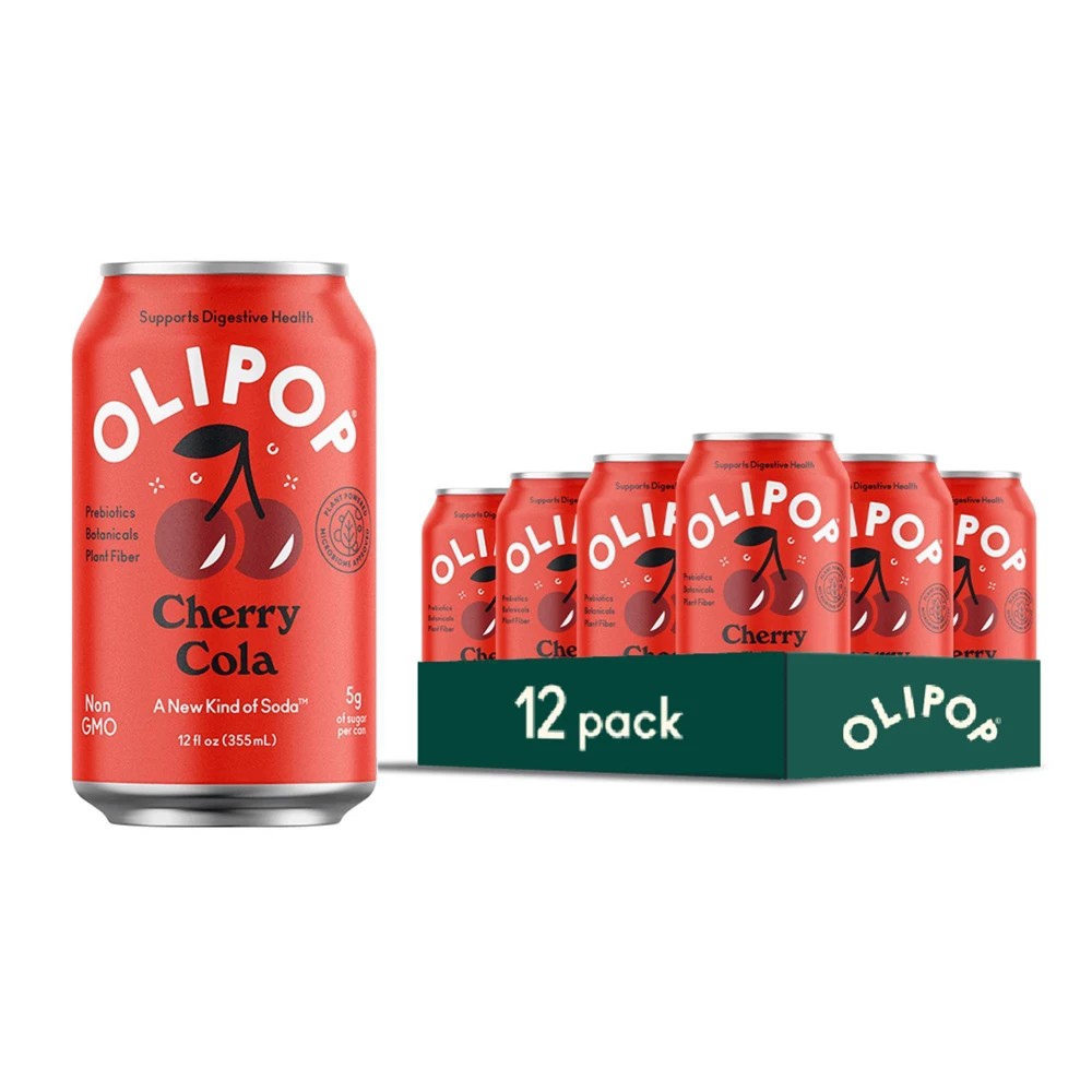 OLIPOP Cherry Cola Soda - 12ct/12 Fl Oz Cans