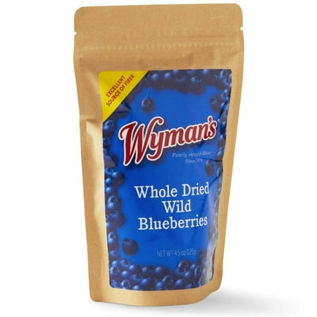 Wyman S Whole Dried Wild Blueberries - 100% Wild Blueberries  No Sugar Added  Snack Food  Topping  Baking  Resealable Bag - 4.5oz