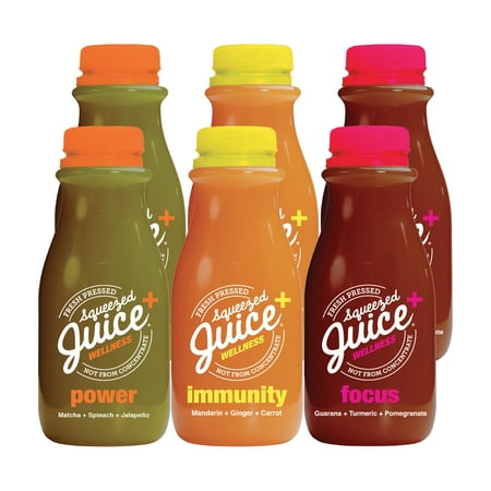 Squeezed Juice Functional  MIXED BOX - 11 FL OZ Single-Serve Bottles  2 Bottles of 3 Flavors  6 Pack - 100% Juice